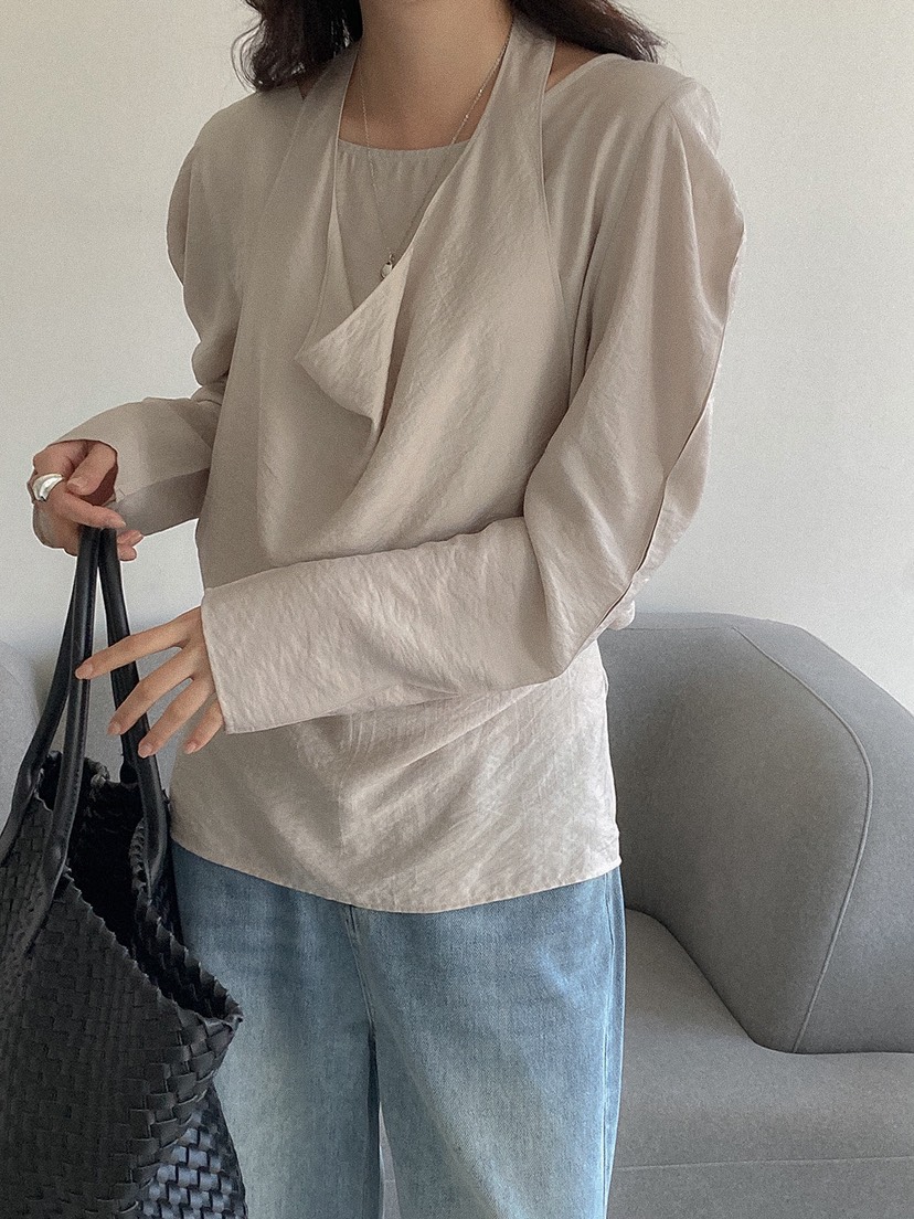 X韓國代購女裝新款休閑熱賣人氣26春夏推薦時尚襯衫蕾絲衫X襯衫/蕾絲衫