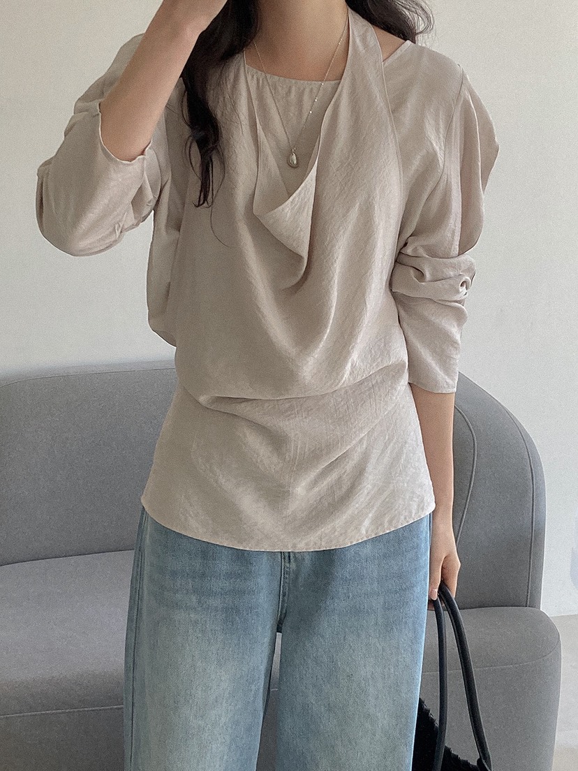 X韓國代購女裝新款休閑熱賣人氣26春夏推薦時尚襯衫蕾絲衫X襯衫/蕾絲衫圖色1