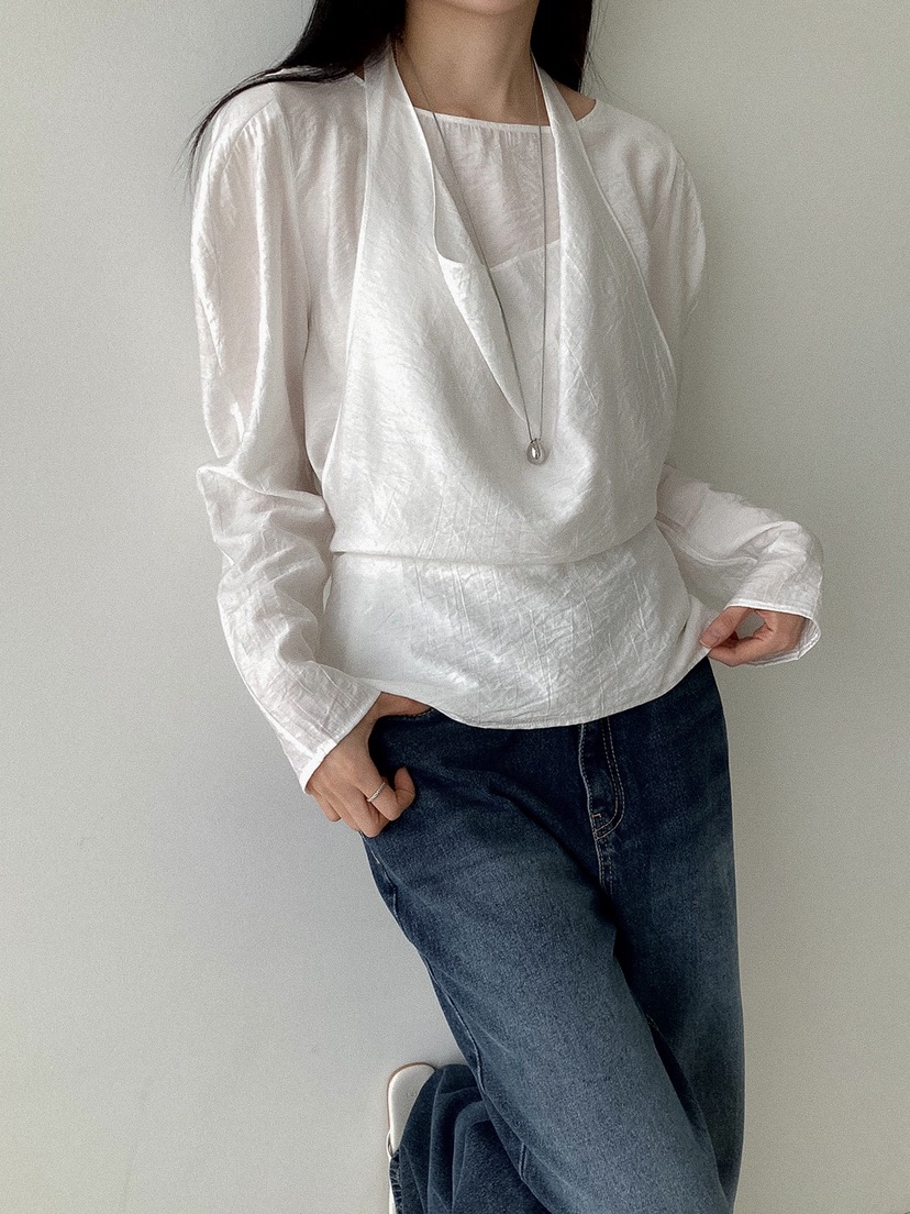 X韓國代購女裝新款休閑熱賣人氣26春夏推薦時尚襯衫蕾絲衫X襯衫/蕾絲衫圖色2