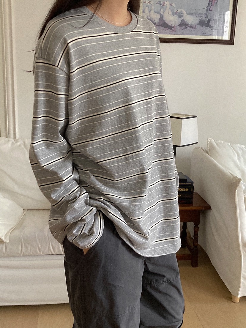 X韓國直郵女裝新款人氣時尚職業休閑推薦熱賣26春夏長袖T恤X長袖T恤圖色2