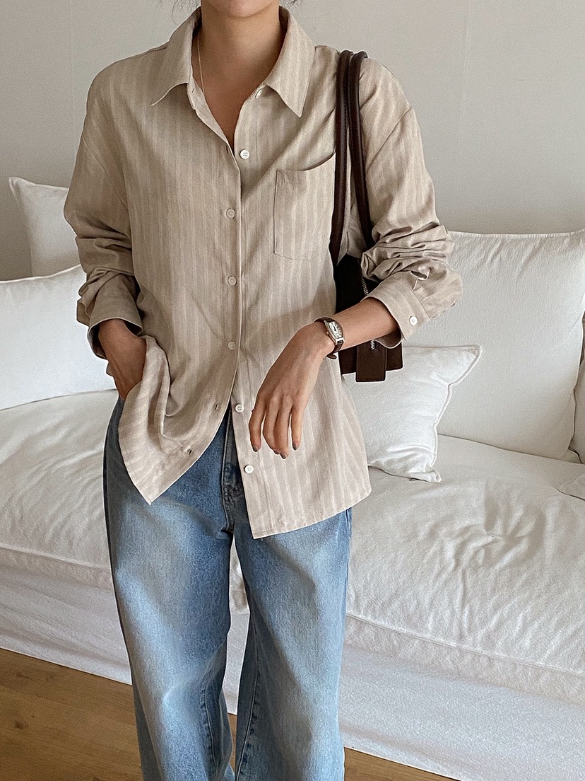 X韓國東大門直郵女士新款人氣職業休閑推薦時尚襯衫蕾絲衫X襯衫/蕾絲衫圖色1