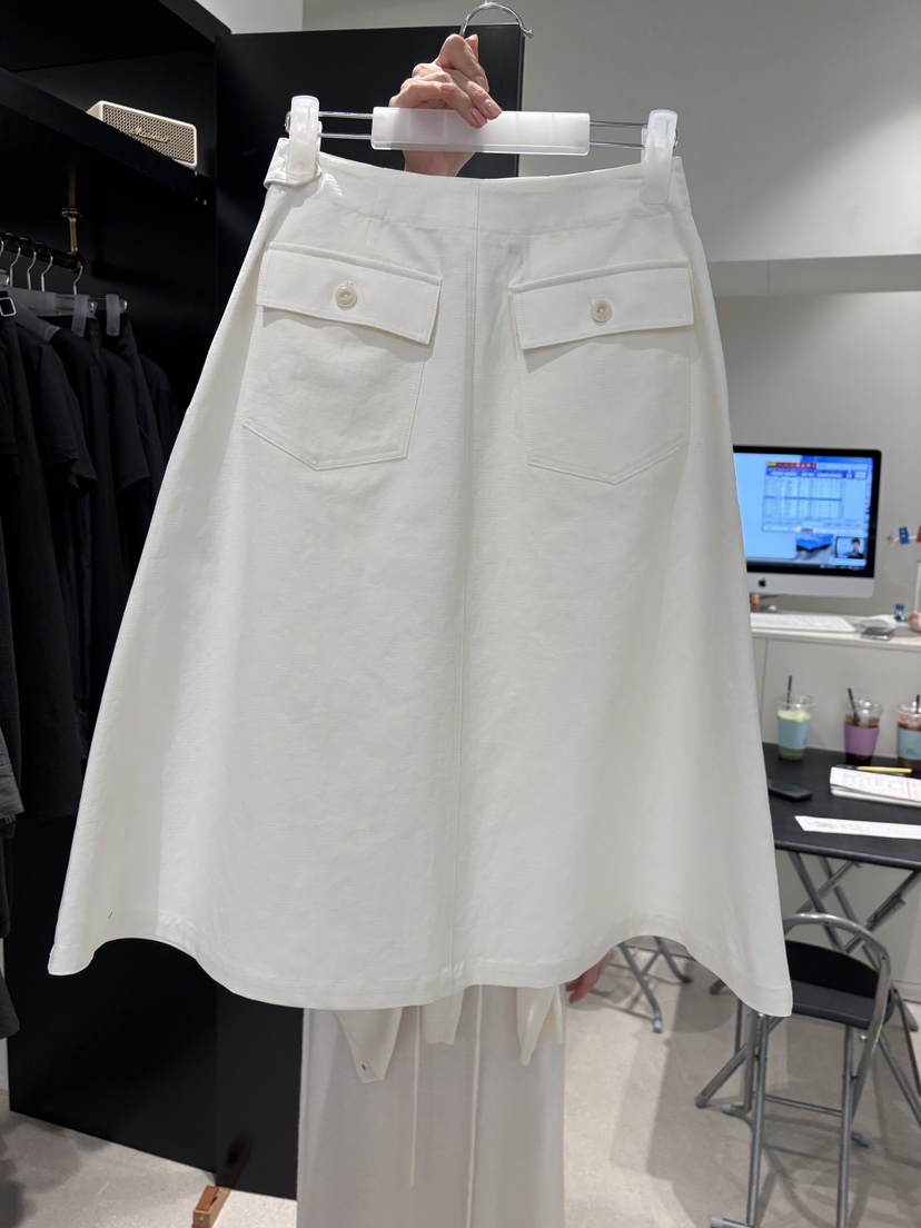 CREAM-P韓國東大門代購女士新品熱賣職業時尚長裙喇叭亞麻CREAM-P長裙