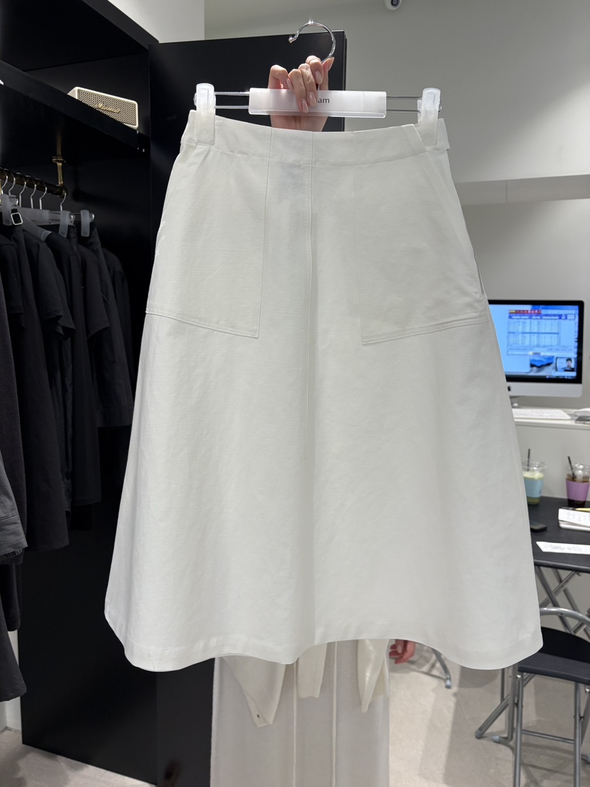 CREAM-P韓國東大門代購女士新品熱賣職業時尚長裙喇叭亞麻CREAM-P長裙圖色1