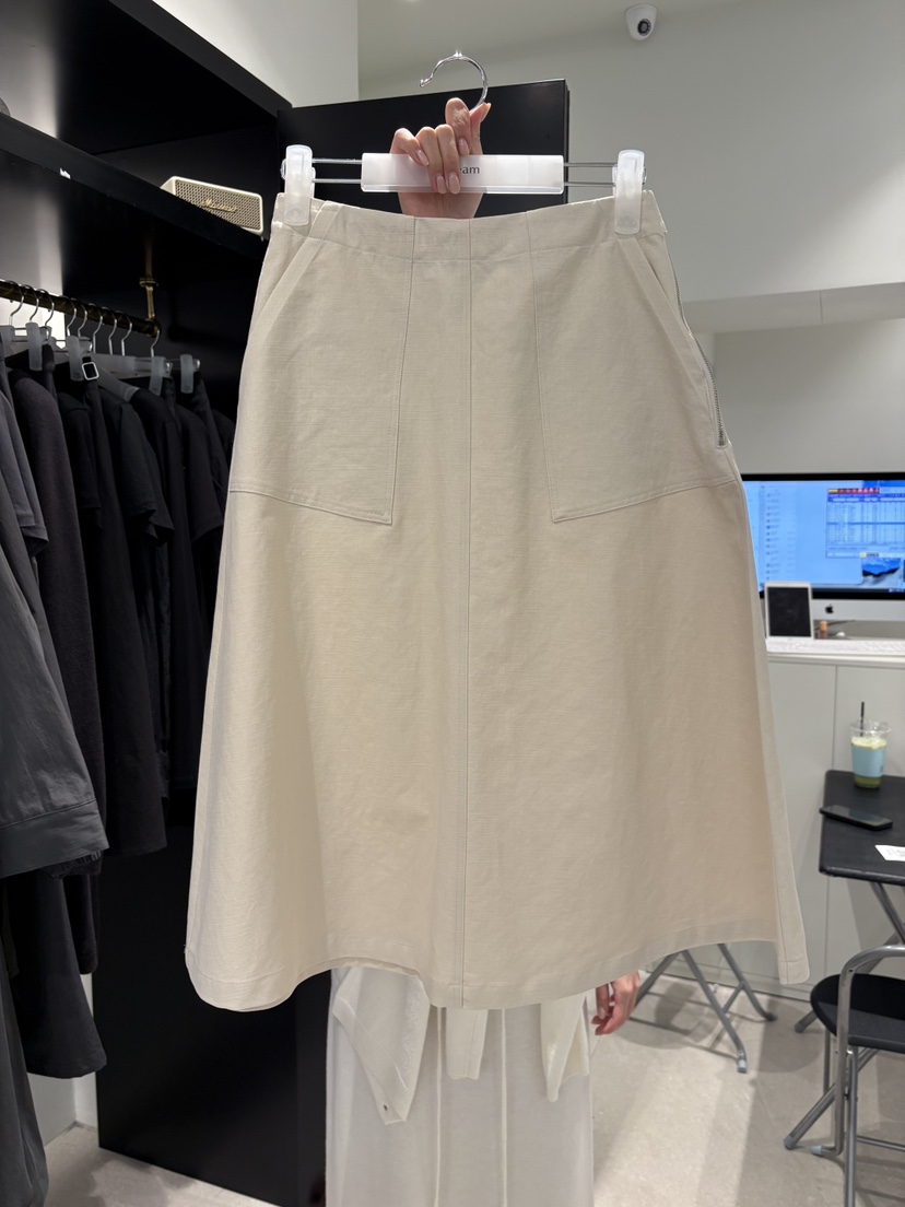 CREAM-P韓國東大門代購女士新品熱賣職業時尚長裙喇叭亞麻CREAM-P長裙圖色2