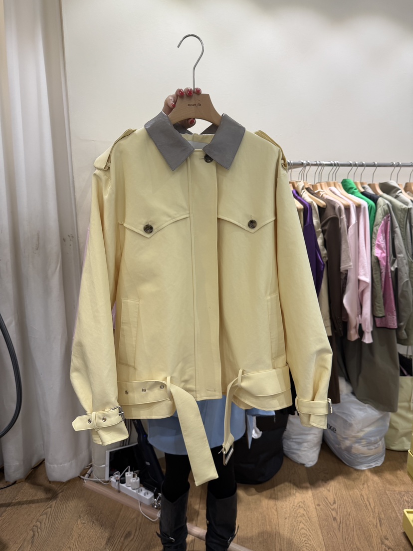 AUVERFIT韓國東大門代購女士新品人氣熱賣休閑夾克含腰帶AUVERFIT夾克圖色1