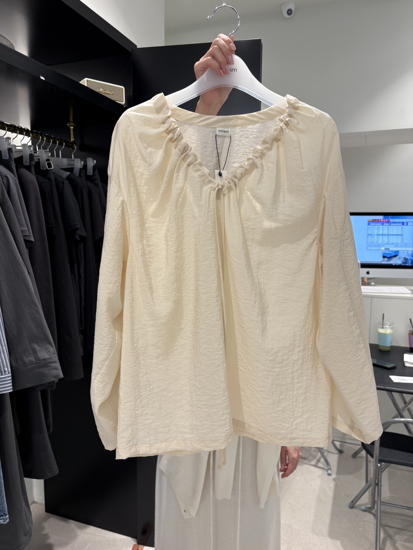 CREAM-P韓國代購女士新品人氣時尚熱賣推薦職業襯衫蕾絲衫CREAM-P襯衫/蕾絲衫圖色2