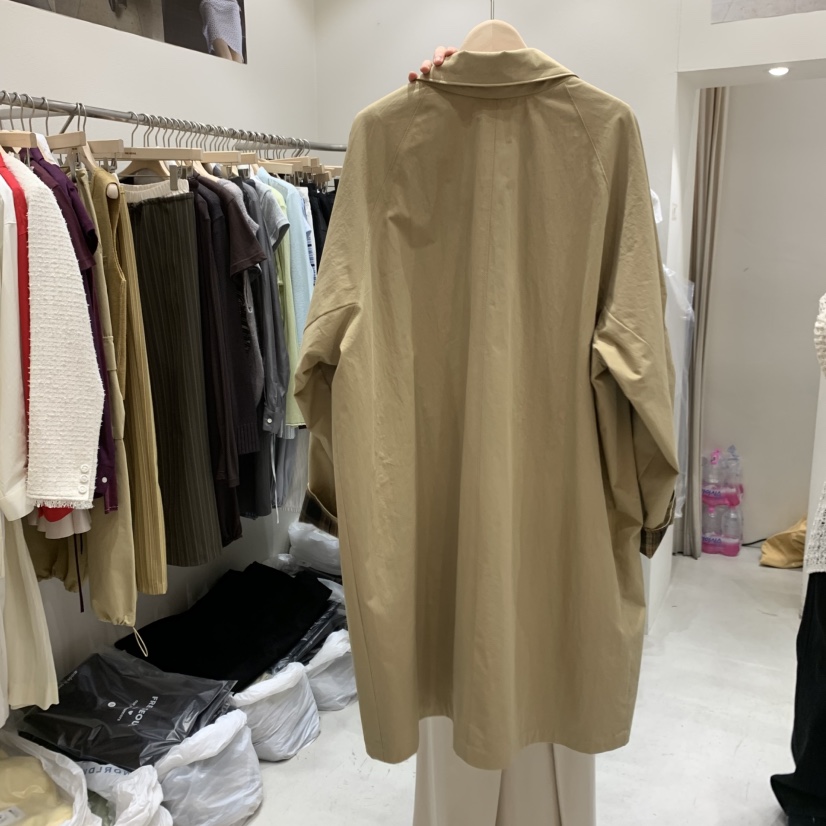 FRE韓國東大門直郵女裝新款時尚推薦職業人氣長款風衣口袋FRE長款風衣