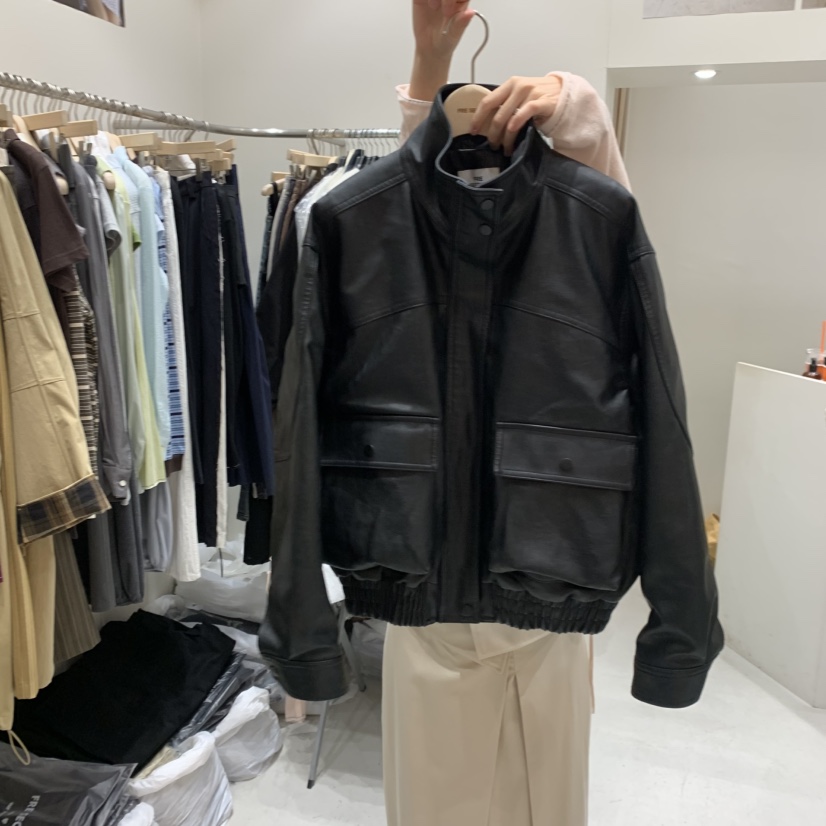 FRE韓國東大門代購女裝新款26春夏熱賣休閑職業人氣皮衣皮革FRE皮衣圖色1