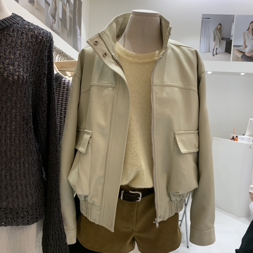 FRE韓國東大門代購女裝新款26春夏熱賣休閑職業人氣皮衣皮革FRE皮衣圖色2