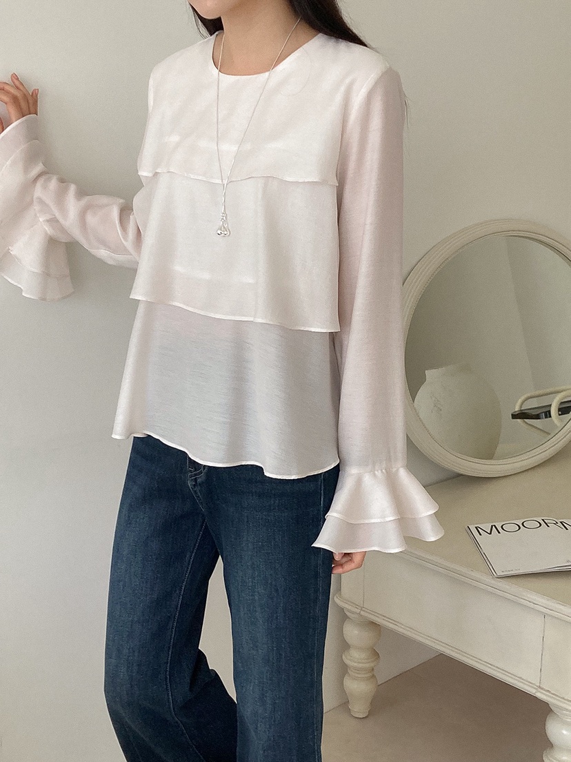 X韓國東大門代購女裝新款休閑26春夏熱賣職業時尚襯衫蕾絲衫X襯衫/蕾絲衫