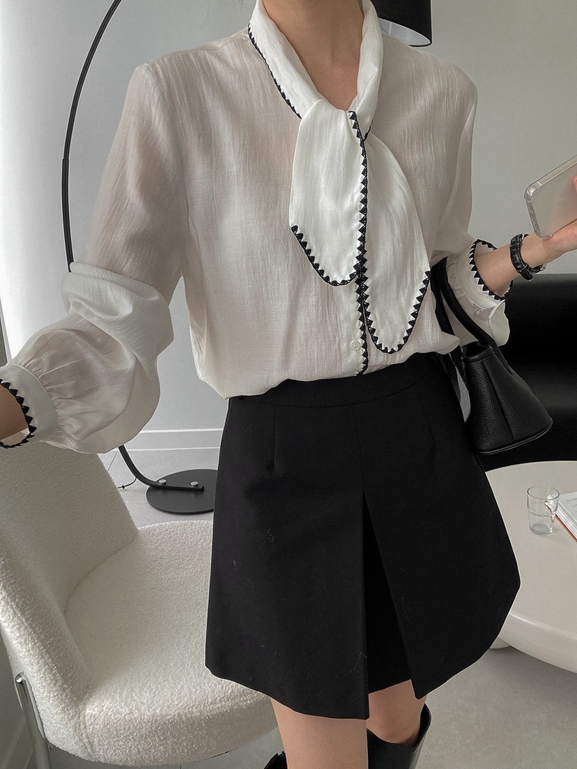 X韓國東大門代購女裝新款休閑26春夏熱賣職業時尚襯衫蕾絲衫X襯衫/蕾絲衫