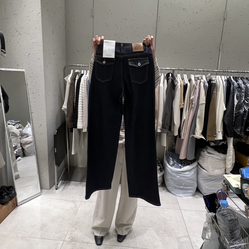 BRONZE韓國直郵實拍女裝新品休閑職業26春夏時尚推薦牛仔褲BRONZE牛仔褲