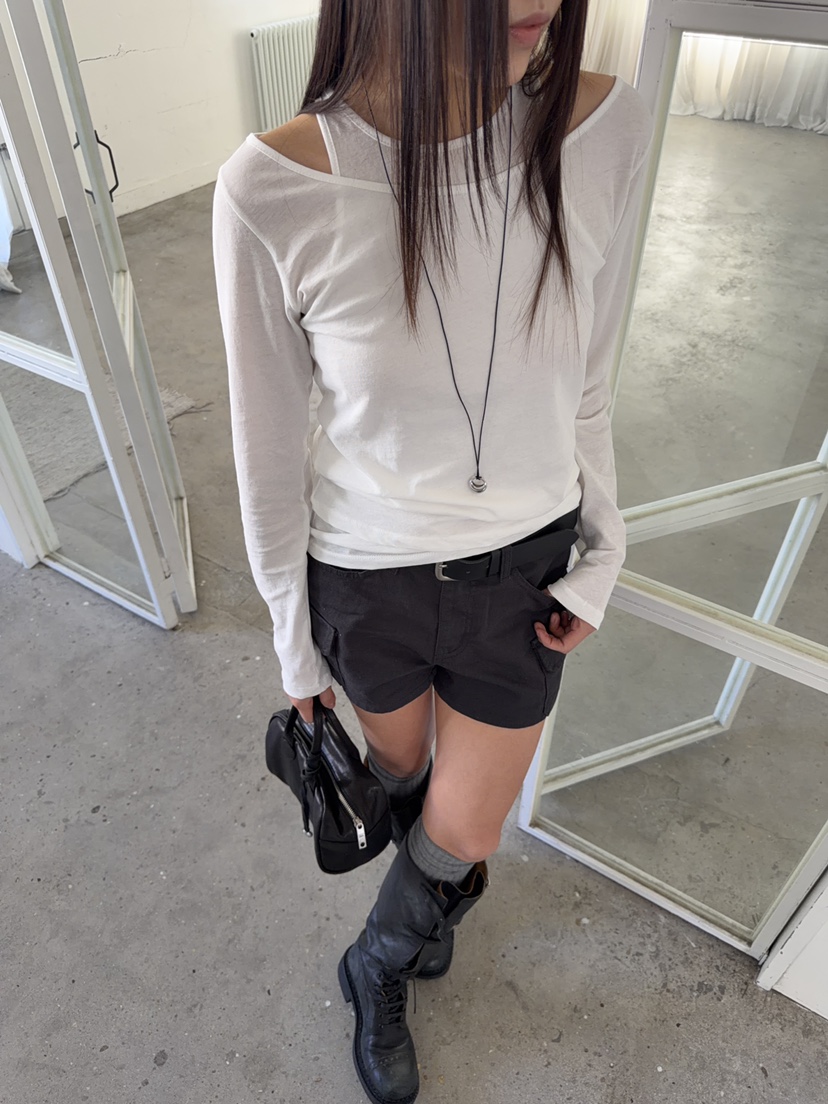 ACME韓國代購女裝新品休閑26春夏人氣職業推薦長袖T恤透明ACME長袖T恤