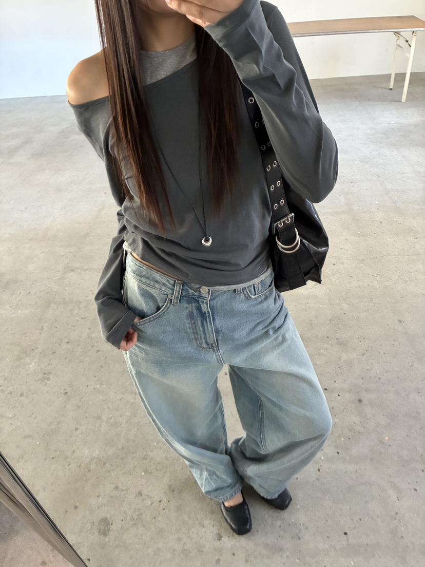 ACME韓國代購女裝新品休閑26春夏人氣職業推薦長袖T恤透明ACME長袖T恤