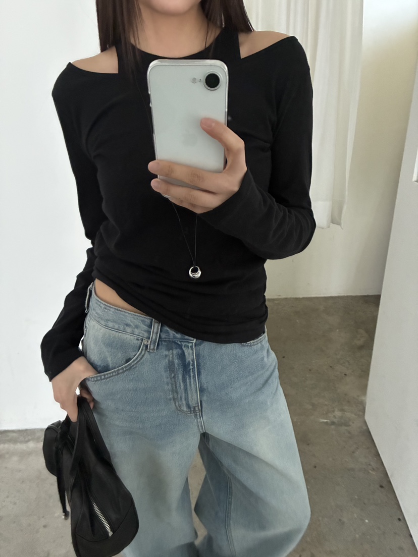 ACME韓國代購女裝新品休閑26春夏人氣職業推薦長袖T恤透明ACME長袖T恤