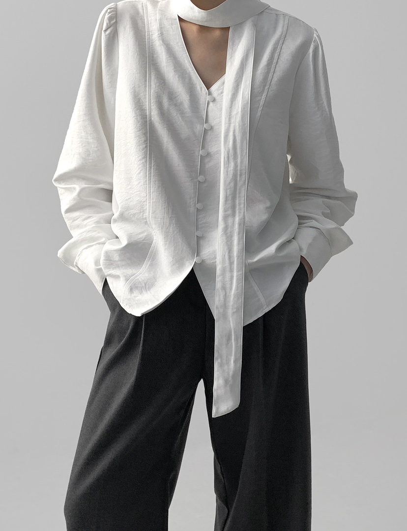 X韓國直郵女裝新款職業時尚人氣26春夏休閑熱賣襯衫蕾絲衫X襯衫/蕾絲衫