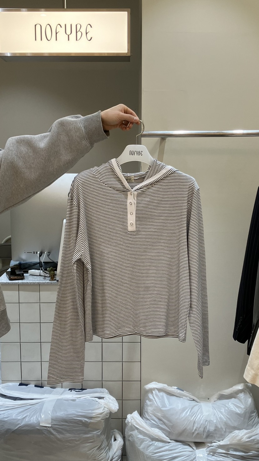 NOFYBE韓國東大門代購女士新款推薦熱賣職業長袖T恤連帽衫NOFYBE長袖T恤圖色3