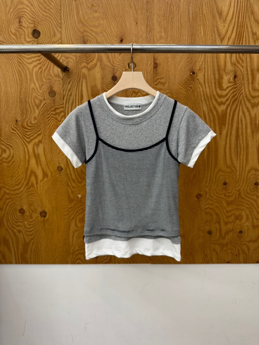 PROJECTVIEW韓國直郵女士新款時尚熱賣推薦人氣T恤單排扣PROJECTVIEWT恤圖色1