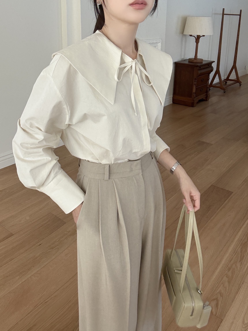 X韓國東大門直郵女裝新品推薦26春夏人氣時尚休閑襯衫蕾絲衫X襯衫/蕾絲衫圖色1