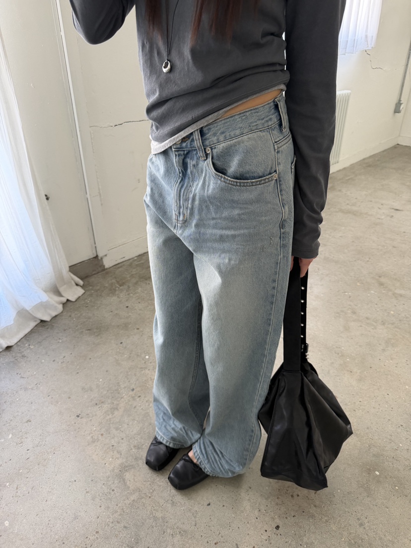 ACME韓國東大門代購女裝新款休閑職業推薦人氣時尚牛仔褲ACME牛仔褲