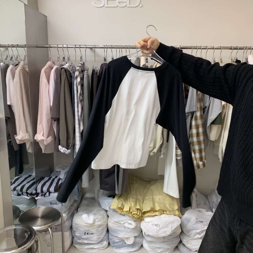 LEESEED-A韓國直郵女裝新款熱賣職業休閑推薦時尚長袖T恤SEeD/LEESEED長袖T恤