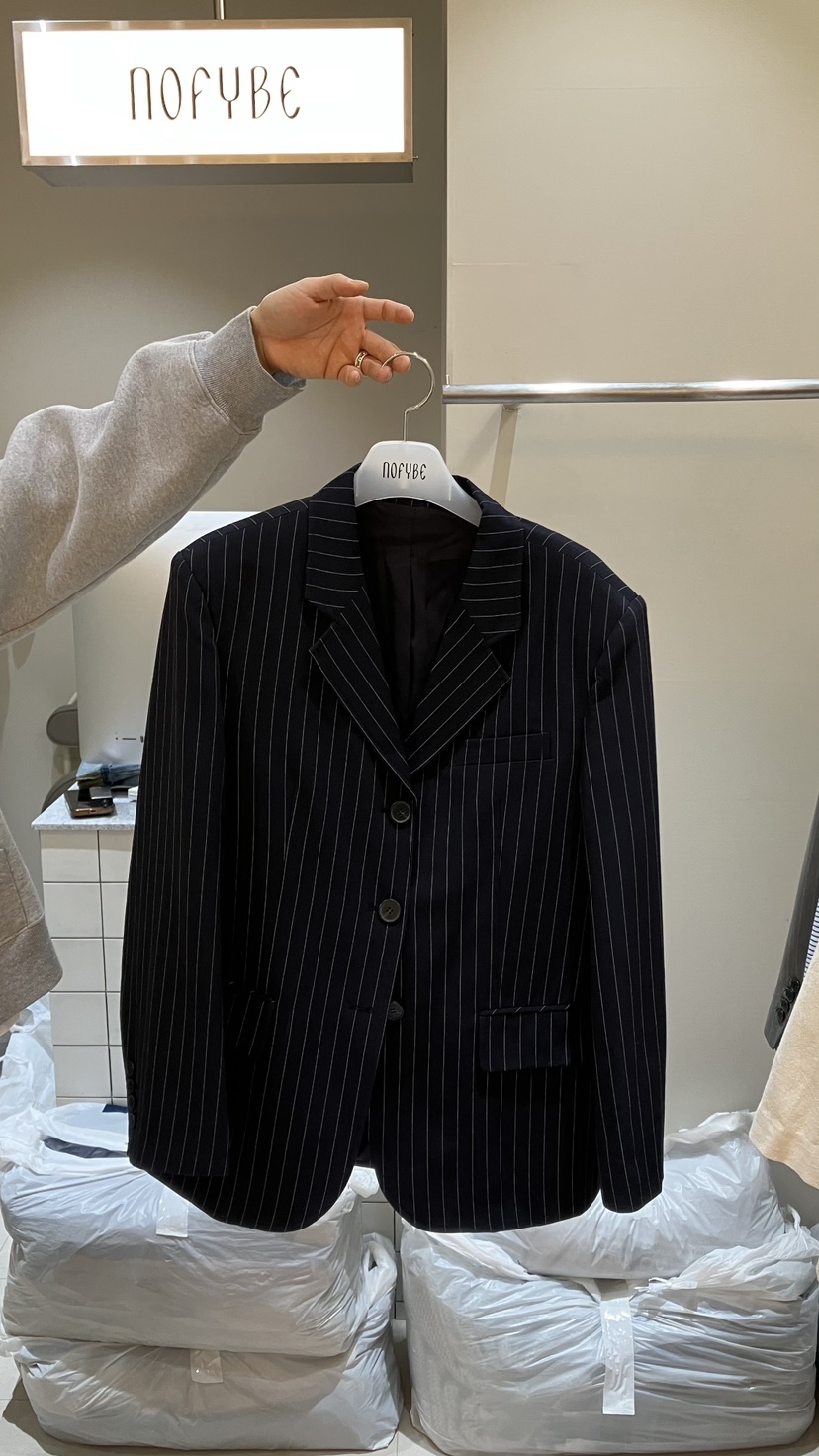 NOFYBE韓國東大門代購女裝新品推薦人氣熱賣26春夏夾克條紋NOFYBE夾克圖色2