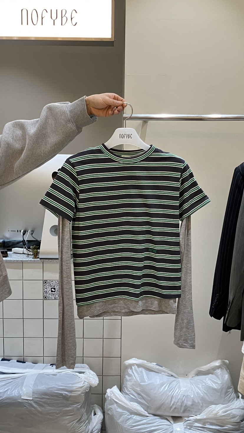 NOFYBE韓國直郵女裝新品人氣職業休閑時尚推薦T恤不含內搭NOFYBET恤圖色2