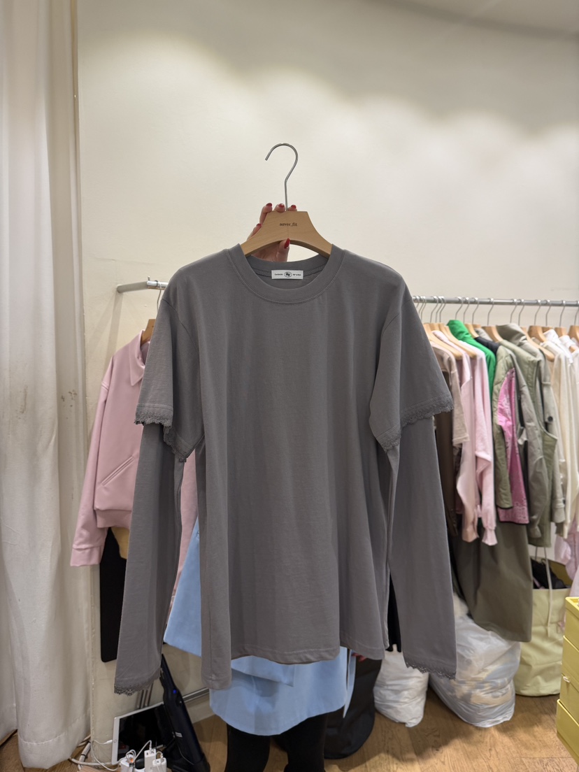 AUVERFIT韓國東大門直郵女士新款人氣職業26春夏長袖T恤假兩件AUVERFIT長袖T恤圖色2