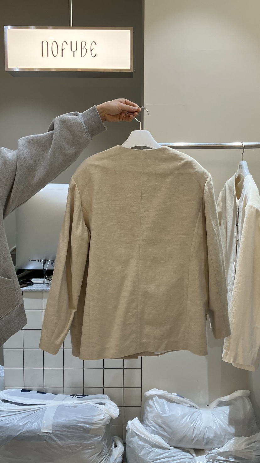 NOFYBE韓國東大門直郵女士新款人氣熱賣時尚休閑夾克亞麻NOFYBE夾克