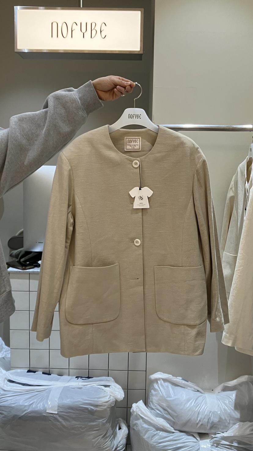 NOFYBE韓國東大門直郵女士新款人氣熱賣時尚休閑夾克亞麻NOFYBE夾克圖色1