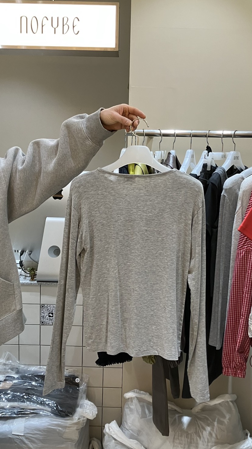 NOFYBE韓國東大門直郵女士新品職業休閑人氣26春夏長袖T恤NOFYBE長袖T恤