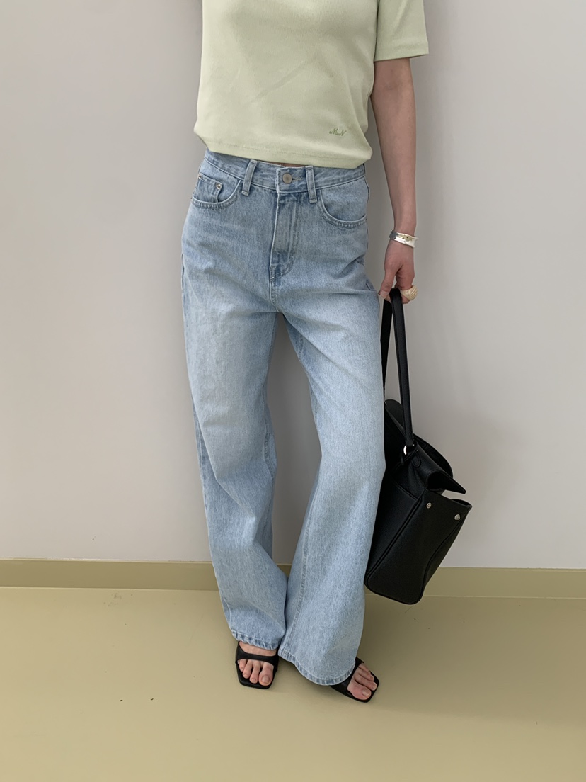 MOVENNE韓國代購女士新品熱賣休閑職業牛仔褲直筒牛仔修身MOVENNE牛仔褲