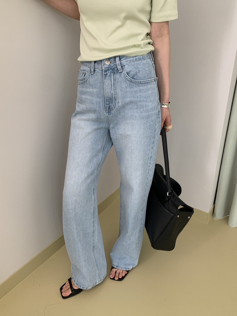 MOVENNE韓國代購女士新品熱賣休閑職業牛仔褲直筒牛仔修身MOVENNE牛仔褲