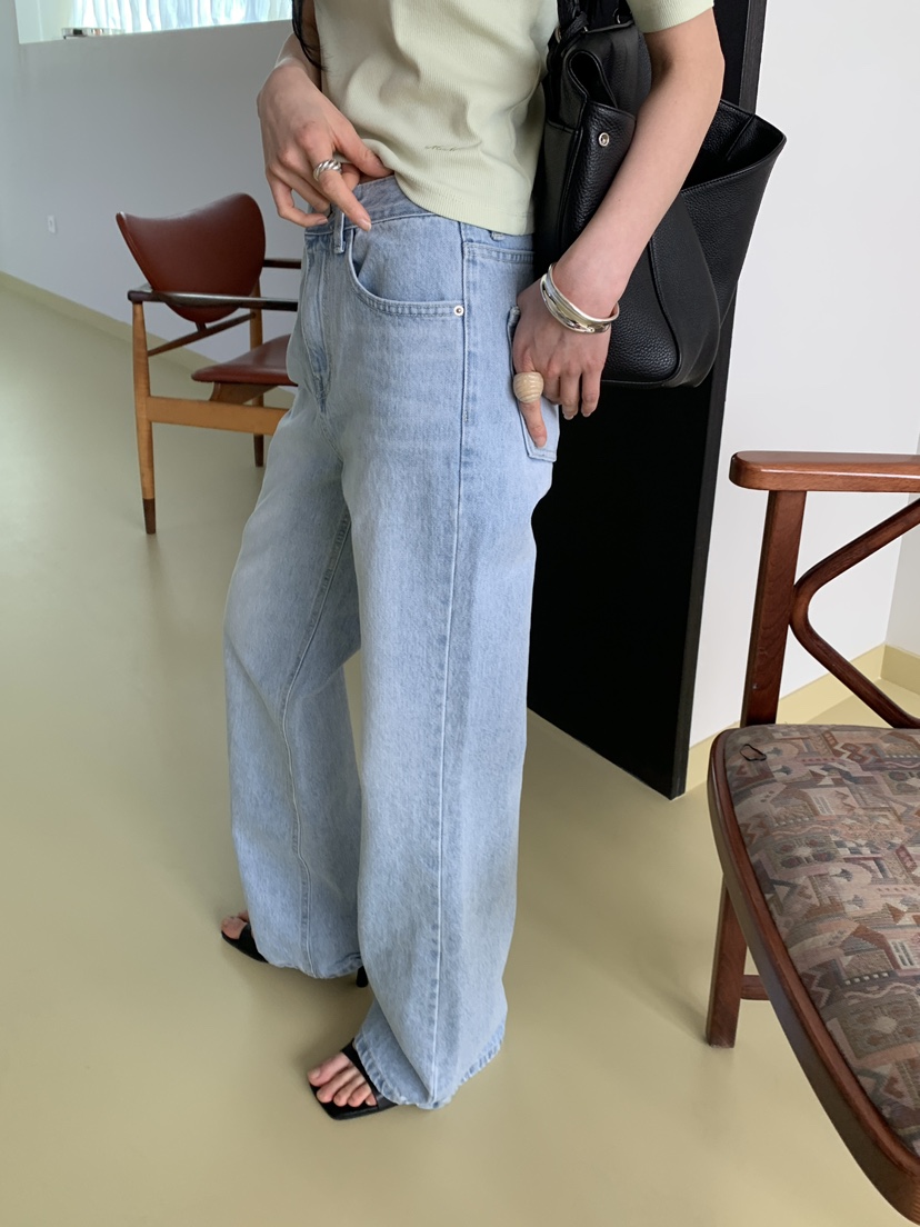 MOVENNE韓國代購女士新品熱賣休閑職業牛仔褲直筒牛仔修身MOVENNE牛仔褲