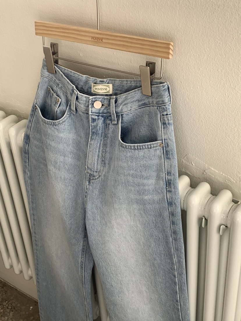 MOVENNE韓國代購女士新品熱賣休閑職業牛仔褲直筒牛仔修身MOVENNE牛仔褲