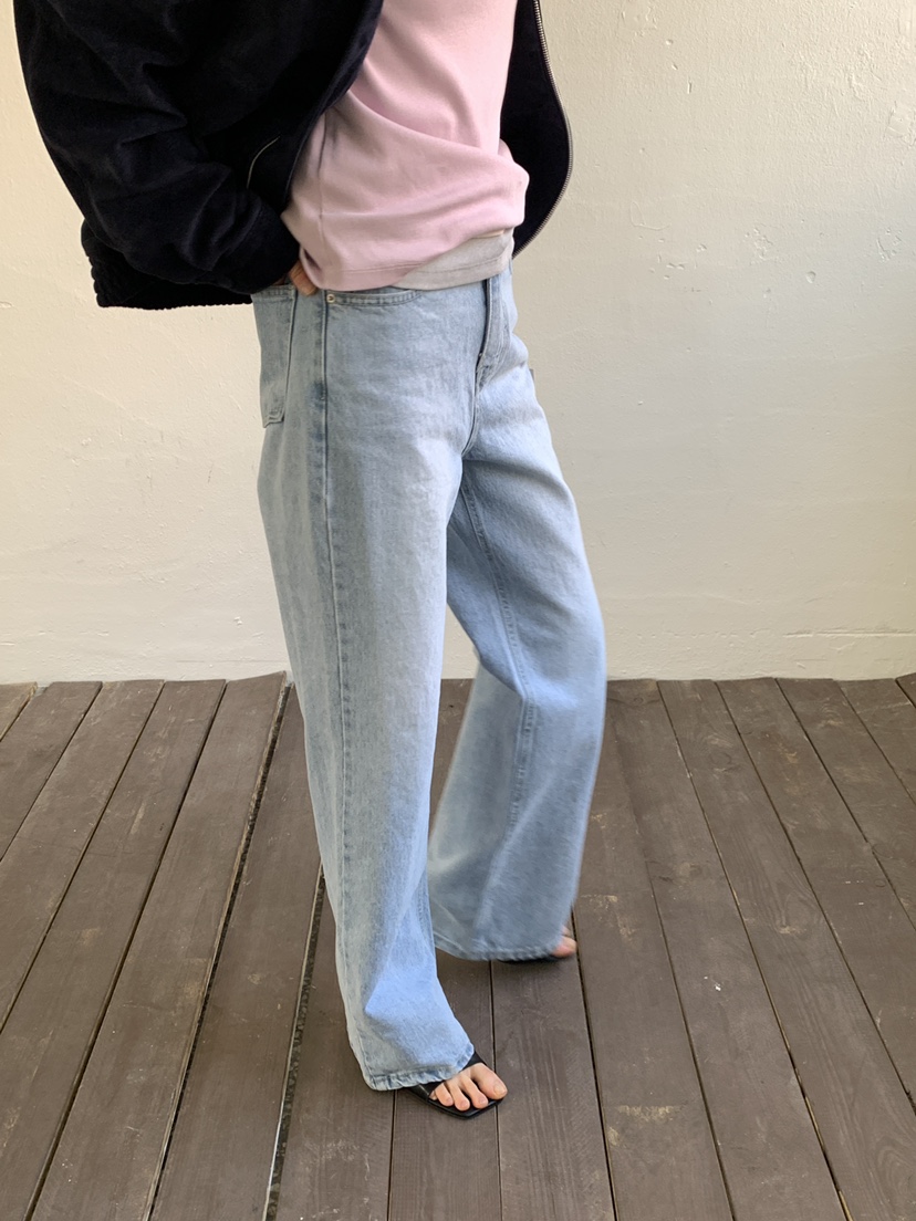 MOVENNE韓國代購女士新品熱賣休閑職業牛仔褲直筒牛仔修身MOVENNE牛仔褲