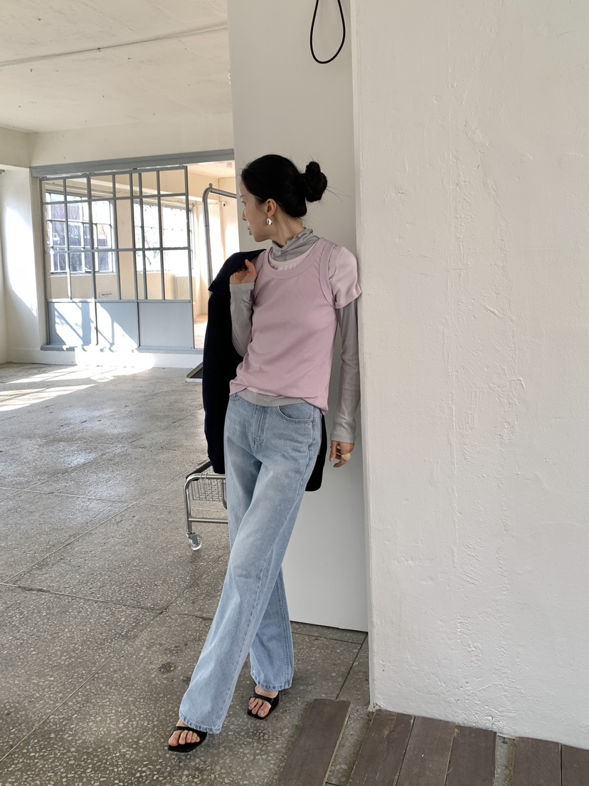 MOVENNE韓國代購女士新品熱賣休閑職業牛仔褲直筒牛仔修身MOVENNE牛仔褲