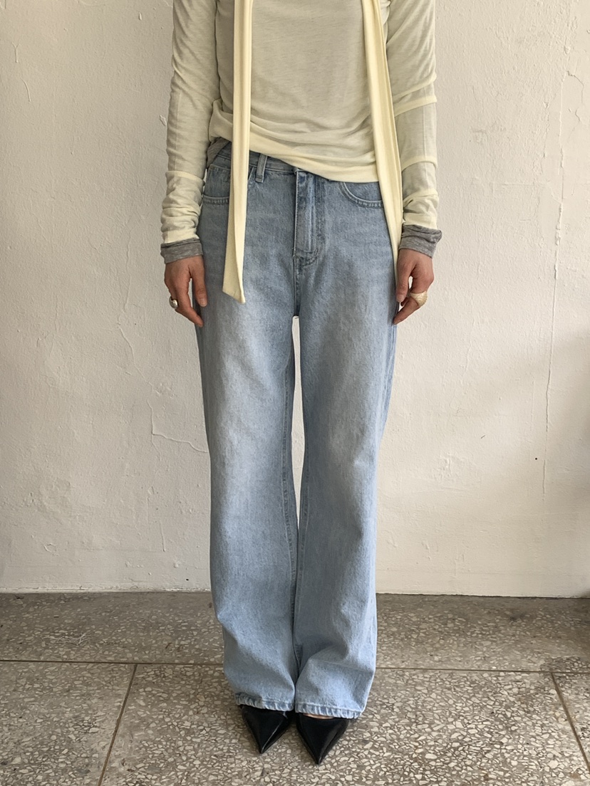 MOVENNE韓國代購女士新品熱賣休閑職業牛仔褲直筒牛仔修身MOVENNE牛仔褲