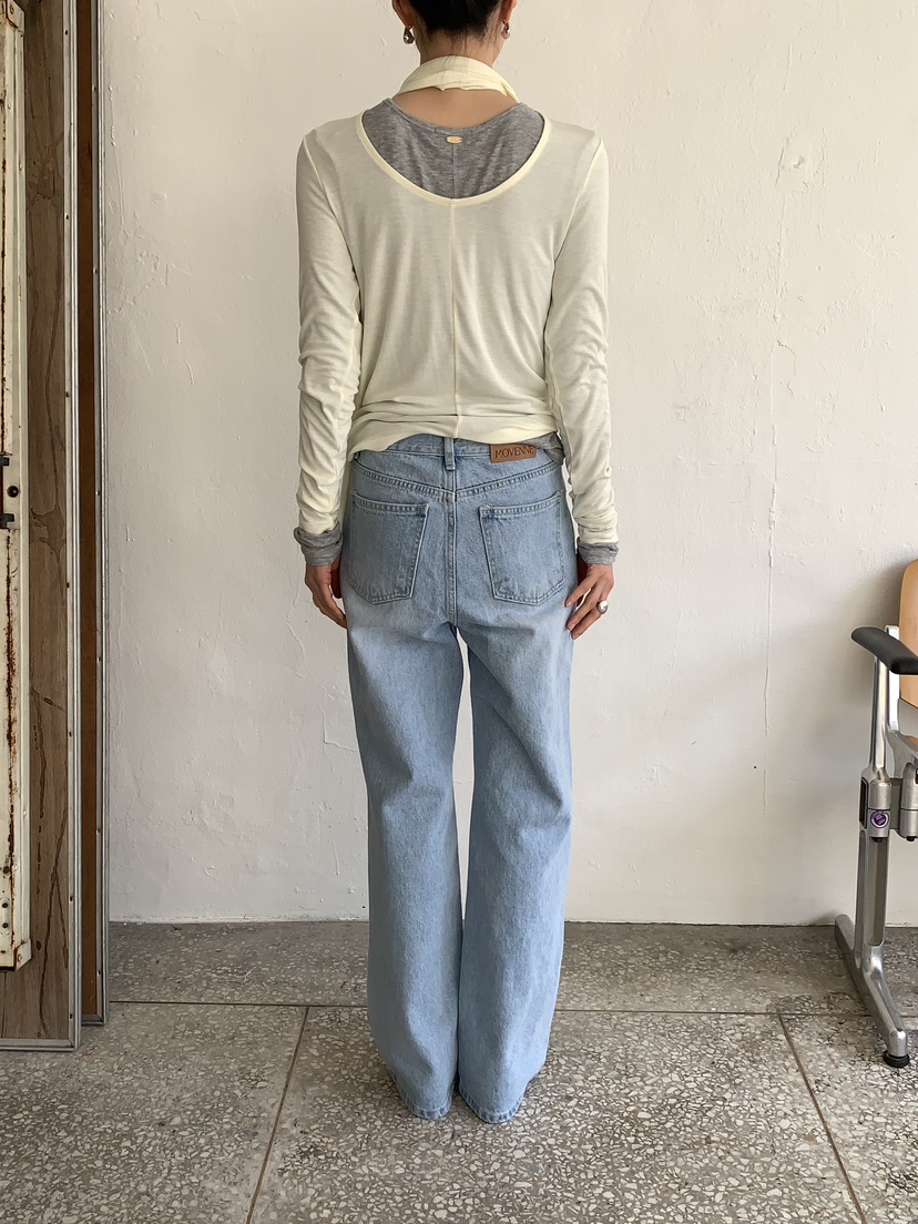 MOVENNE韓國代購女士新品熱賣休閑職業牛仔褲直筒牛仔修身MOVENNE牛仔褲