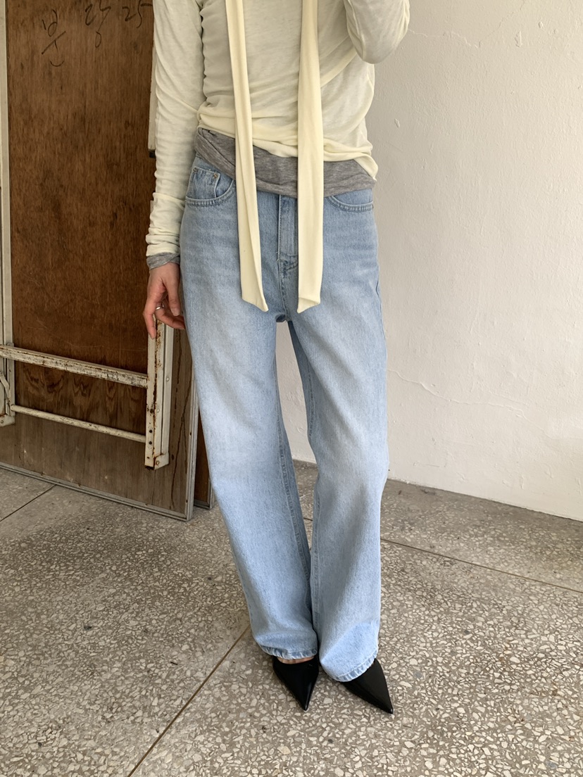 MOVENNE韓國代購女士新品熱賣休閑職業牛仔褲直筒牛仔修身MOVENNE牛仔褲