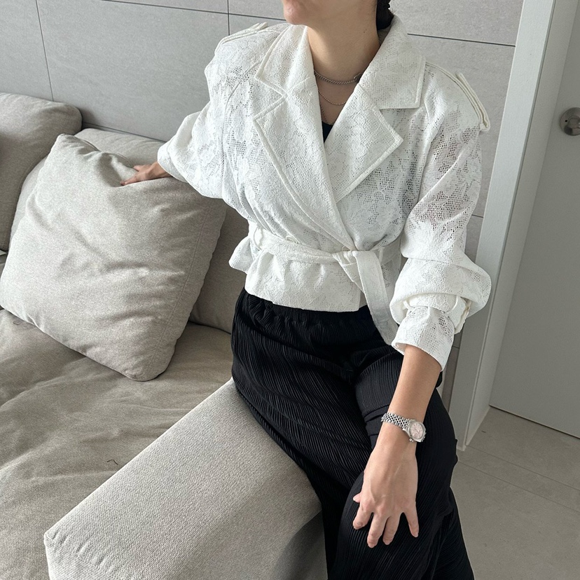 SOUIT韓國東大門直郵女士新款休閑推薦人氣熱賣夾克含腰帶SOUIT by mabel-L夾克