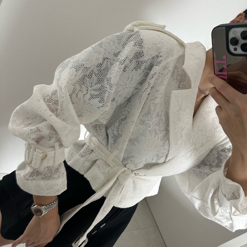 SOUIT韓國東大門直郵女士新款休閑推薦人氣熱賣夾克含腰帶SOUIT by mabel-L夾克