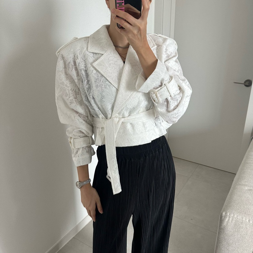 SOUIT韓國東大門直郵女士新款休閑推薦人氣熱賣夾克含腰帶SOUIT by mabel-L夾克