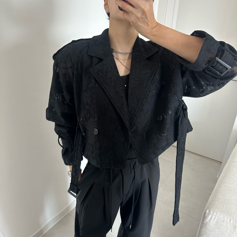 SOUIT韓國東大門直郵女士新款休閑推薦人氣熱賣夾克含腰帶SOUIT by mabel-L夾克