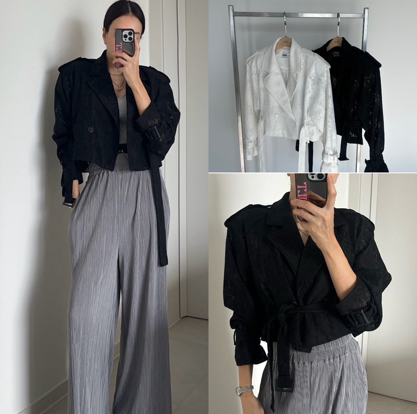 SOUIT韓國東大門直郵女士新款休閑推薦人氣熱賣夾克含腰帶SOUIT by mabel-L夾克