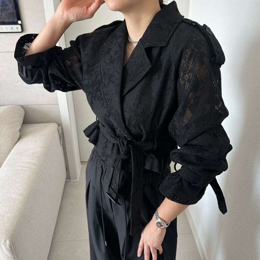 SOUIT韓國東大門直郵女士新款休閑推薦人氣熱賣夾克含腰帶SOUIT by mabel-L夾克