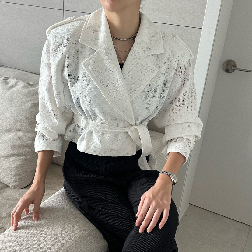 SOUIT韓國東大門直郵女士新款休閑推薦人氣熱賣夾克含腰帶SOUIT by mabel-L夾克圖色1