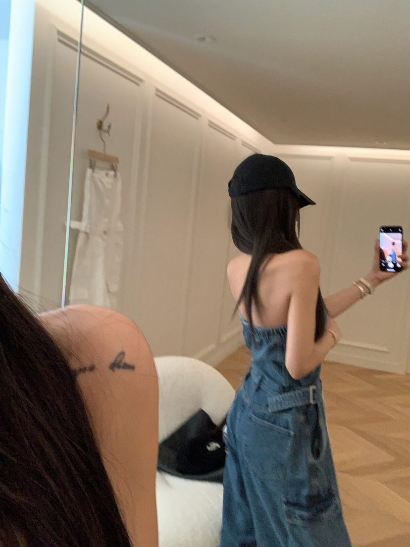 VIRKIN韓國東大門直郵女裝新款職業熱賣26春夏背帶褲口袋VIRKIN背帶褲