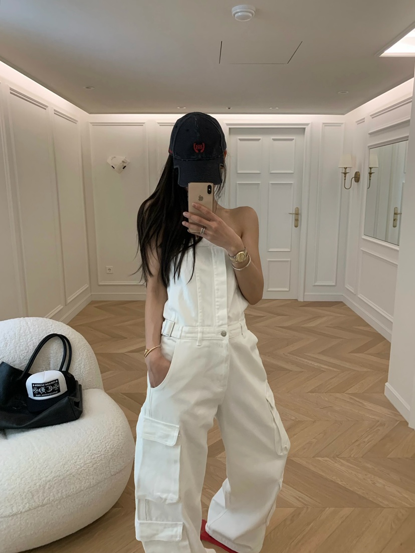 VIRKIN韓國東大門直郵女裝新款職業熱賣26春夏背帶褲口袋VIRKIN背帶褲圖色2