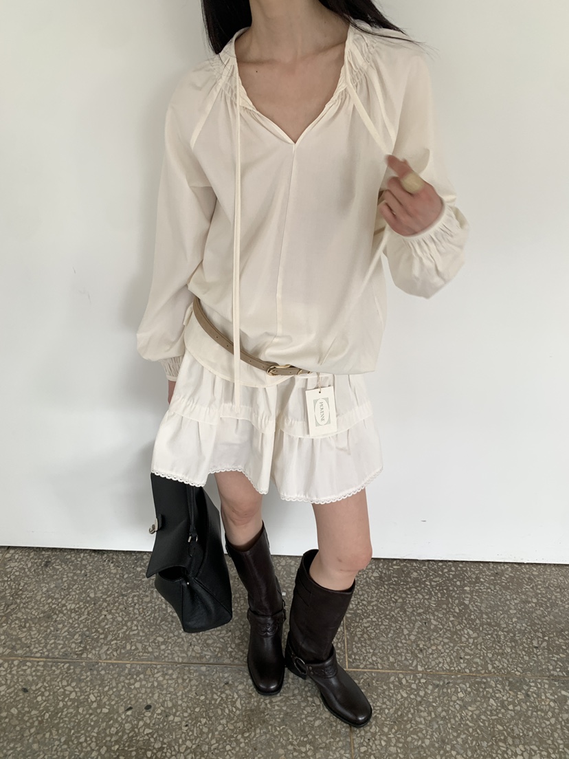 MOVENNE韓國代購女裝新款人氣26春夏休閑熱賣時尚襯衫蕾絲衫MOVENNE襯衫/蕾絲衫